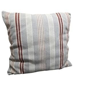 Broyhill Gray Sable Stripe Throw Pillow Farmhouse 18x18 Accent Sofa Boho Chic